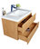 MOB 36" Wall Mounted Vanity With Reinforced Acrylic Sink, New England Oak