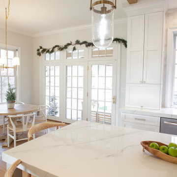 Transitional Kitchen Featuring Rift Cut Oak Accents