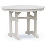 Durogreen - DUROGREEN 42" Round Dining Table, White - We invite you to enjoy dinner and conversation around our Durogreen Round Dining Table.  This table has a dining height profile so you can chat with friends while you enjoy snacks and drinks.  It'll look great paired with your Durogreen Lewiston Dining Chairs.  It has reinforced understructure and will stand up to the elements.  As with all of our furniture, The Dining Height Table is easy to clean and maintain and can stay outside all year long!