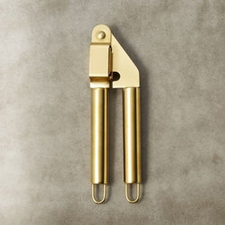 Brushed Gold Garlic Press | CB2 - Products