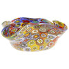 GlassOfVenice Murano Glass Golden Quilt Millefiori Decorative Bowl