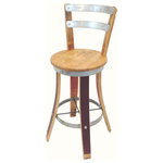 Central Coast Creations - Wine Barrel Swivel Top Stool With Backrest, 26" - Assembly Required: Please contact me if this is a problem other shipping options are available.