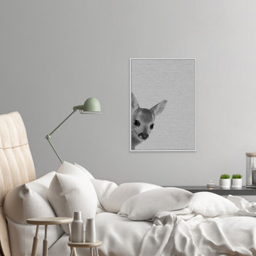 "Fawn Surprise II" Floater Framed Painting Print on Canvas