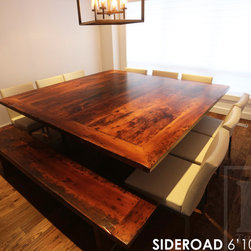 Reclaimed Wood (Sqaure) Pedestal Table - Dining Tables