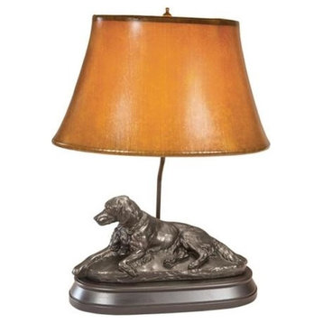 Sculpture Table Lamp TRADITIONAL Lodge Resting English Setter Dog
