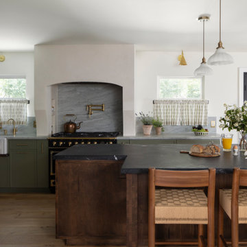 Tustin Kitchen remodel - green cabinets