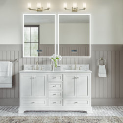 Ancerre Designs - Audrey Vanity, White, 60", Brushed Nickel Hardware, Double, Freestanding - Bathroom Vanities And Sink Consoles