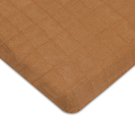 All-Stages Midi Crib Sheet, GOTS Certified Organic Muslin Cotton, Burnt Sienna