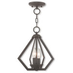 Livex Lighting - Livex Lighting 40922-07 Prism - Two Light Convertible Pendant - Influenced by modern industrial style, the Prism aPrism 13" Two Light  Bronze Clear Crystal *UL Approved: YES Energy Star Qualified: n/a ADA Certified: n/a  *Number of Lights: Lamp: 2-*Wattage:40w Candelabra Base bulb(s) *Bulb Included:No *Bulb Type:Candelabra Base *Finish Type:Bronze