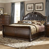 Homelegance Hillcrest Manor Leather Sleigh Bed, Rich Cherry, Queen