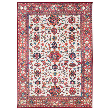 My Magic Carpet Ramage Maroon Rug, 5'x7'