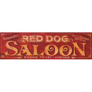 Red Dog Vintage Wooden Sign, 9"x32"