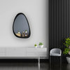 Natural Wood Framed Asymmetrical Mirror 36x24", Black