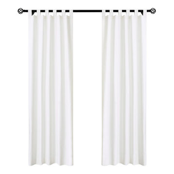 Thermalogic Insulated Tab Top Curtains, Set of 2, White, 80"x95"