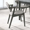 Stevie Upholstered Demi Arm Dining Side Chairs Brown Grey and Black, Set of 2