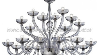 "Nirvana" 21 lights grey Murano glass chandelier