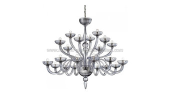 "Nirvana" 21 lights grey Murano glass chandelier