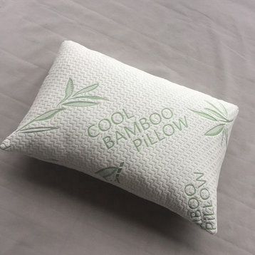 Bluff City Bedding, Luxury Queen Bamboo Comfort Memory Foam Pillow, Single