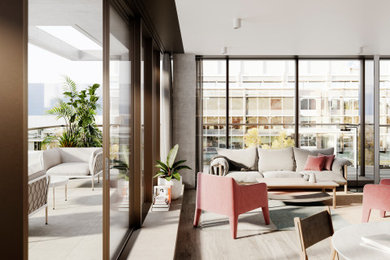 Design ideas for an expansive modern home design in Melbourne.