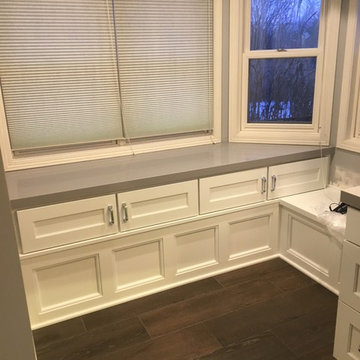 converted tub space to cabintry/sitting space