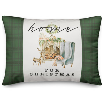 Home For Christmas Quilt 8 20x14 Spun Poly Pillow