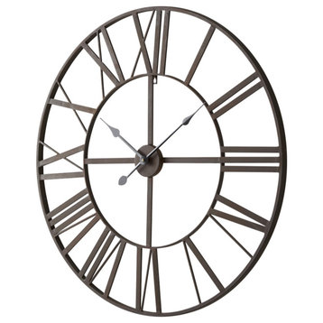 Pender Matte Black Iron 30" Round Wall Clock