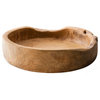 CP Round Vessel Sink Above Counter Sink Lavatory for Vanity, Teak Wood
