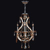Lyre 4-Light Chrome Finish and Amber Crystal Chandelier 16" D x 26" H Mini Small