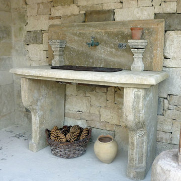 Patio layout showcasing our unique stone elements in architectural settings.