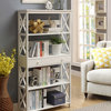 Convenience Concepts Oxford Five-Tier Bookcase with Drawer in White Wood Finish