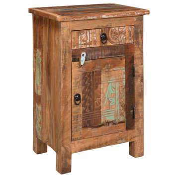 Nancy Boho Handcrafted Distressed End Table