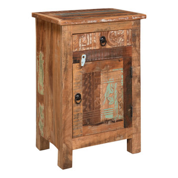 Nancy Boho Handcrafted Distressed End Table