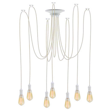 Beige And White Swag Chandelier