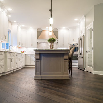 Modern Home with Wide Plank Dark Brown Hickory Hardwood Flooring