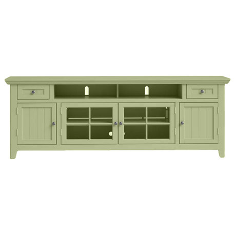 90" Modern Coastal Entertainment Center, Summer Sage