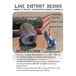 Adirondack Series, "Beaver Cut", 4" center, Cabinet Pull/Handle - Cabinet And Drawer Handle Pulls