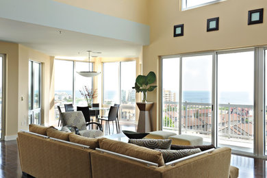 Trendy living room photo in New York