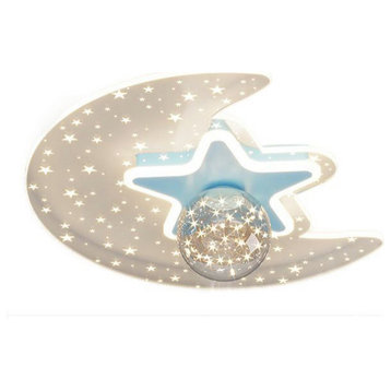 Modern Ceiling Lamp with LED Lighting Surface, Blue Star