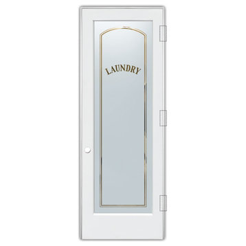 Laundry Door - Classic Arched Capitals - Primed - 32" x 80" - Knob on Left -...