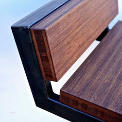 Bamboo and Steel Kitchen Bar Set - Bar Stools And Counter Stools