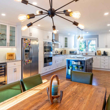 Navy Blue Island Kitchen