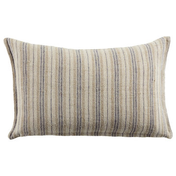 Jaipur Living Lucien Striped Pillow, Cream/Gray, 13"x21", Polyester Fill