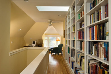 Photo of a contemporary home office in Raleigh.