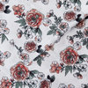 Benzara BM242751 4 Piece Full Bedsheet Set With Rose Print, White and Pink