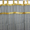 2 Organza Sheer Curtains Black Silver Striped with Golden Border Indian Drapes