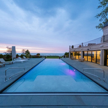Wilmette, IL Rectilinear Swimming Pool with Separate Hot Tub