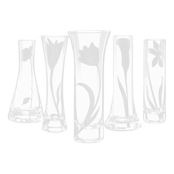 Qualia Glass Bouquet, Bud Vases, 5-Piece Set
