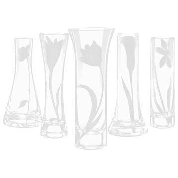 Qualia Glass Bouquet, Bud Vases, 5-Piece Set