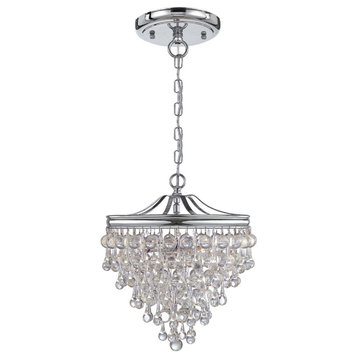 Crystorama 130-CH 3 Light Mini Chandelier in Polished Chrome