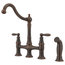 Angelico 33" Drop-in Copper Kitchen Sink, Bridge Faucet and Strainer Drain